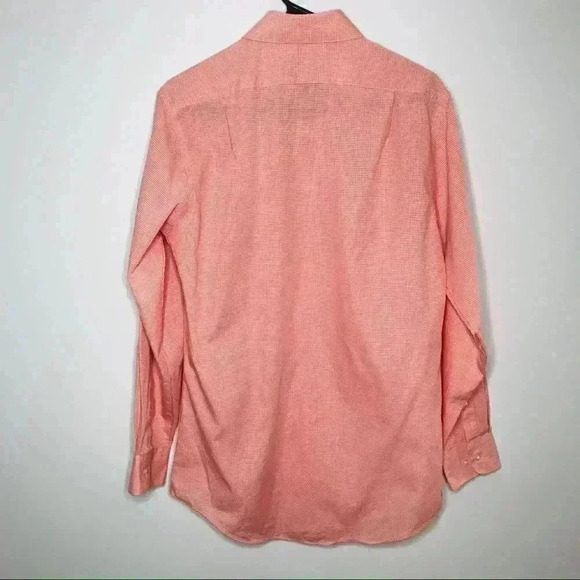 ARROW BUTTON DOWN PEACH GINGHAM LONG SLEEVE DRESS SHIRT MENS NECK SIZE 15 $34 - Picture 6 of 6